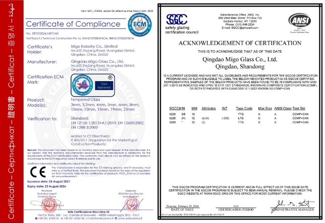 glass certificate glass certificate